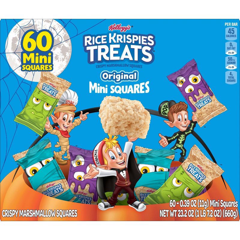 slide 7 of 8, Rice Krispies Treats Halloween Mini Marshmallow Squares - 23.2oz/60ct, 23.2 oz, 60 ct