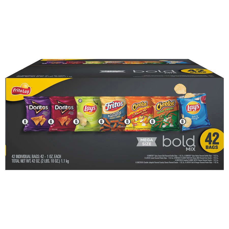 slide 1 of 5, Frito-Lay Snacks Bold Mix Variety Packs 40 3/4 Oz, 42 Count, 42 ct