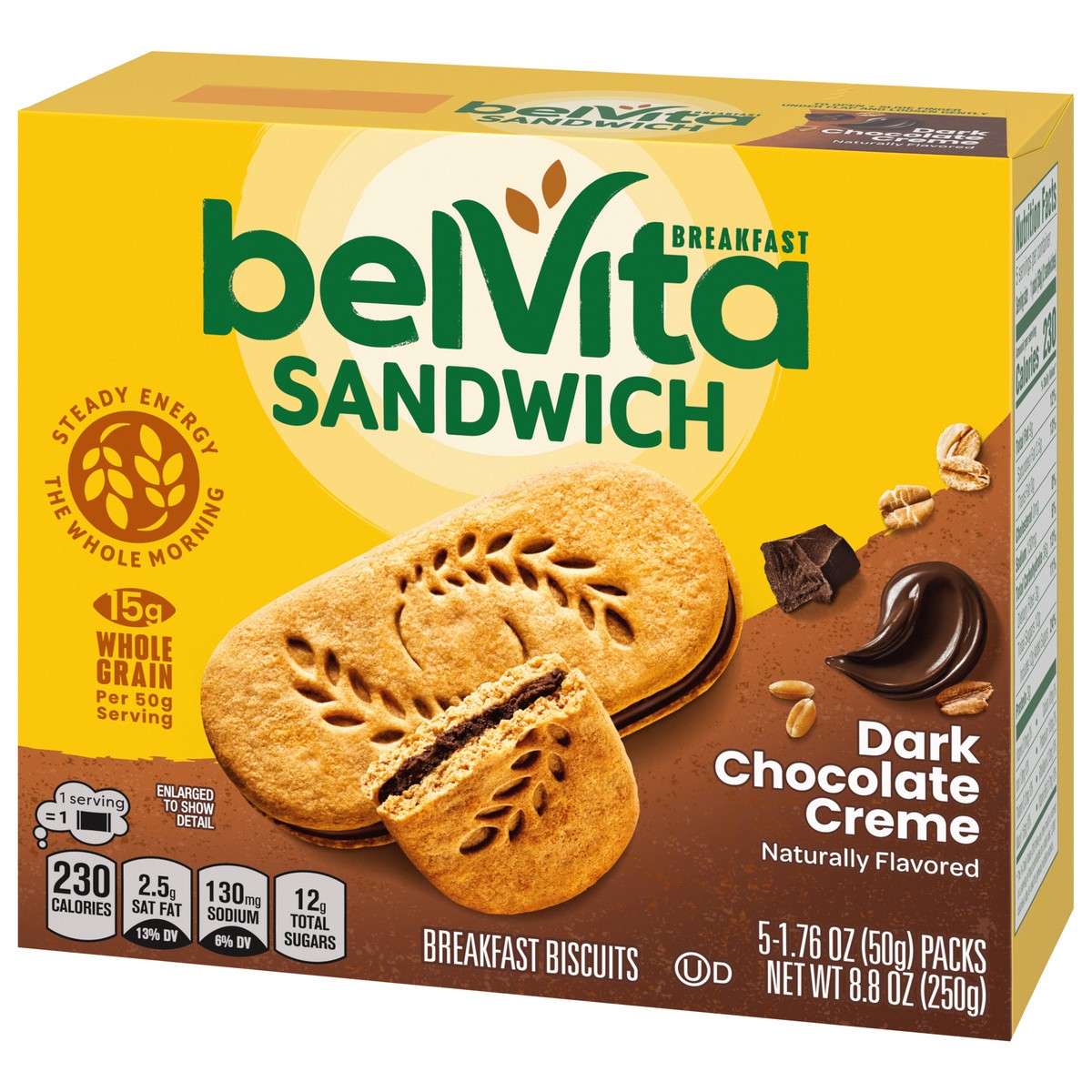slide 8 of 9, Nabisco Belvita Dark Chocolate Creme Breakfast Biscuits, 8.8 oz