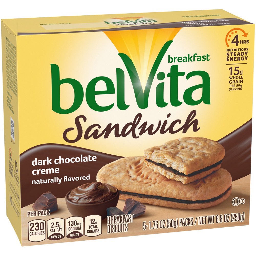 slide 3 of 9, Nabisco Belvita Dark Chocolate Creme Breakfast Biscuits, 8.8 oz