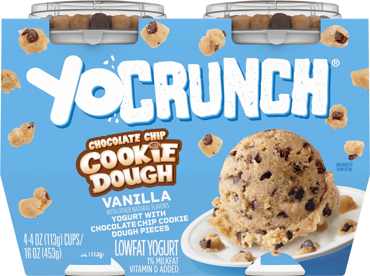 slide 8 of 9, YoCrunch Low Fat Vanilla Yogurt with Cookie Dough, 4 oz., 4 Pack, 16 oz
