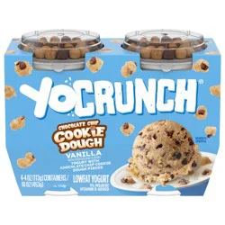 YoCrunch Low Fat Vanilla Yogurt with Cookie Dough, 4 oz., 4 Pack