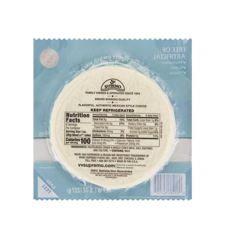 slide 3 of 5, V&V Supremo Queso Fresco Cheese - 8oz, 8 oz