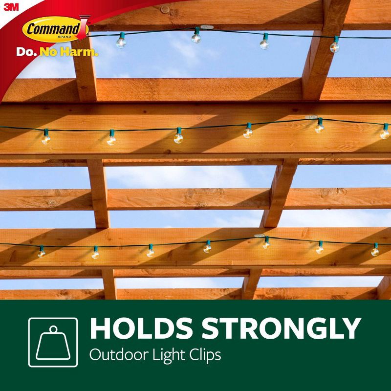 slide 4 of 14, Command Damage-Free Hanging Outdoor Light Clips with Adhesive Strips, 1 ct