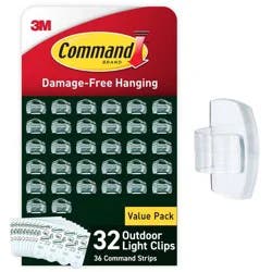 Command Damage-Free Hanging Outdoor Light Clips with Adhesive Strips