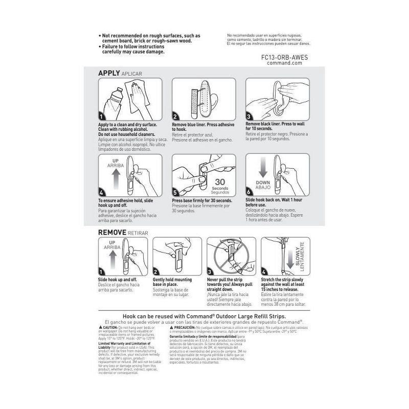 slide 4 of 12, Command Large Sized Outdoor Forever Classic Metal Decorative Hook with Foam Strips Bronze, 1 ct