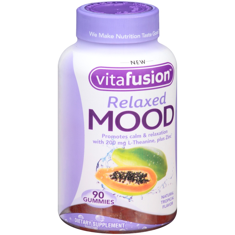 slide 2 of 6, vitafusion Relaxed Mood Dietary Supplement Tropical Flavor Gummies, 90 ct