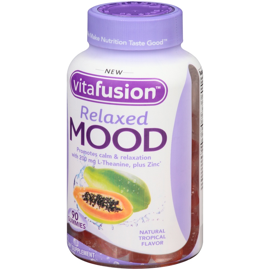 slide 3 of 6, vitafusion Relaxed Mood Dietary Supplement Tropical Flavor Gummies, 90 ct