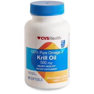 slide 1 of 1, CVS Health Extra Strength 100% Pure Omega-3 Krill Oil Softgels, 60 ct; 500 mg