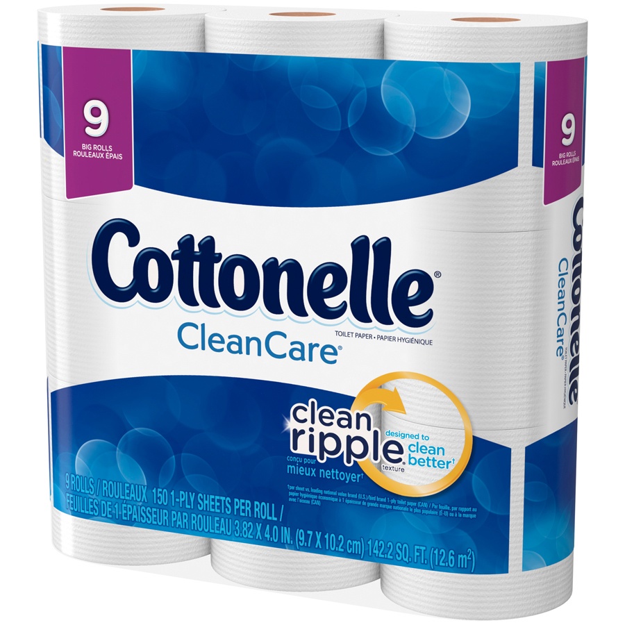 slide 3 of 3, Cottonelle Clean Care Toilet Paper, Bath Tissue, Big Roll, 9 ct