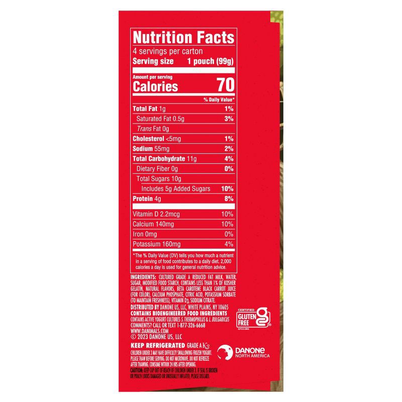 slide 10 of 12, Danimals Strawberry Kids' Squeezable Yogurt - 4ct/3.5oz Pouches, 4 ct; 3.5 oz