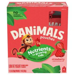 Danimals Strawberry Kids' Squeezable Yogurt - 4ct/3.5oz Pouches