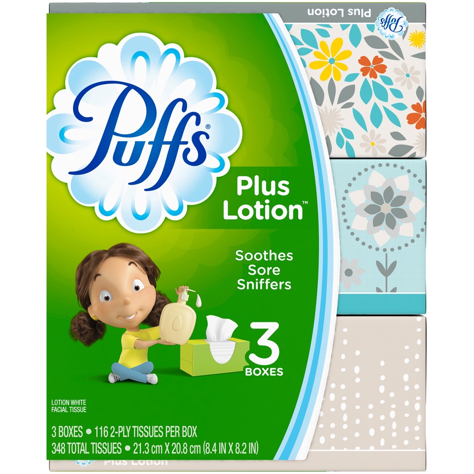 slide 2 of 4, Puffs Facial Tissue 3 ea, 3 ok; 116 ct