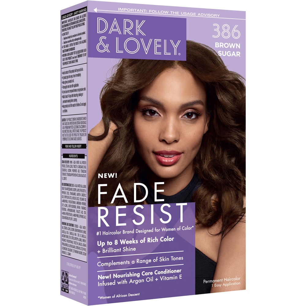 slide 2 of 7, DARK & LOVELY/SOFT SHEEN CARSON Dark&Lovely Fade Resist Permanent Haircolor #386 Brown Sugar, 1 ct