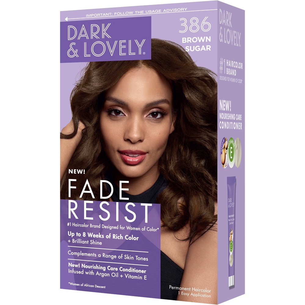 slide 3 of 7, DARK & LOVELY/SOFT SHEEN CARSON Dark&Lovely Fade Resist Permanent Haircolor #386 Brown Sugar, 1 ct