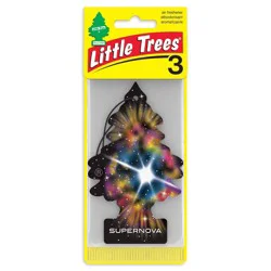 Little Trees 3pk Supernova Air Freshener: Rain Scent, Car Freshener, Disposable, Gold & Black