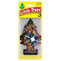 Little Trees 3pk Supernova Air Freshener: Rain Scent, Car Freshener, Disposable, Gold & Black