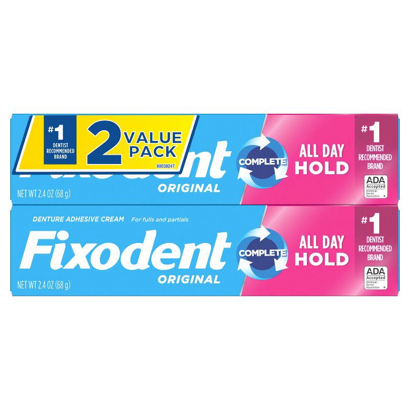 slide 10 of 10, Fixodent Complete Original Denture Adhesive Cream - 2.4oz/2pk, 2.4 oz, 2 ct