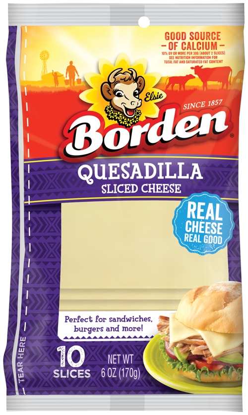 slide 1 of 1, Borden Quesadilla Sliced Cheese, 6 oz