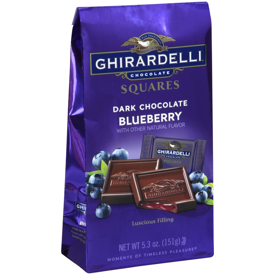 slide 2 of 8, Ghirardelli Chocolate Squares Dark Chocolate Blueberry, 5.3 oz