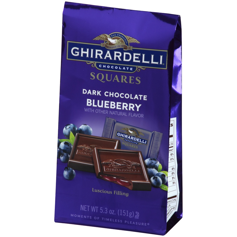 slide 3 of 8, Ghirardelli Chocolate Squares Dark Chocolate Blueberry, 5.3 oz