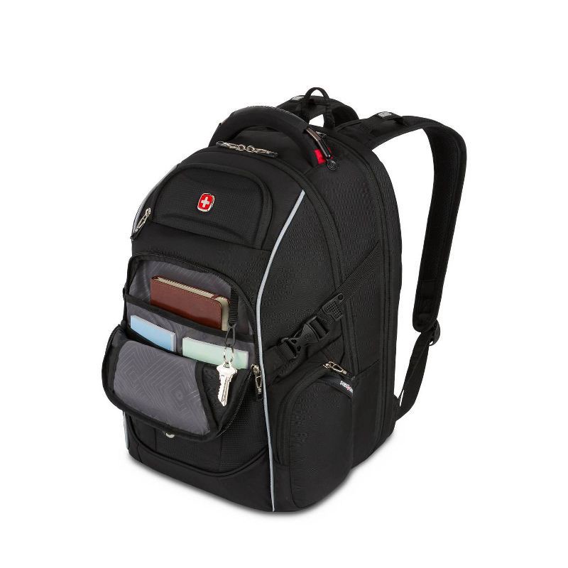 slide 8 of 12, SWISSGEAR Scan Smart TSA Laptop 17.5" Backpack - Black: College Softside Bag, 1 ct