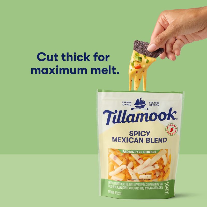 slide 5 of 9, Tillamook Farmstyle Spicy Mexican Blend Shredded Cheese - 8oz, 8 oz