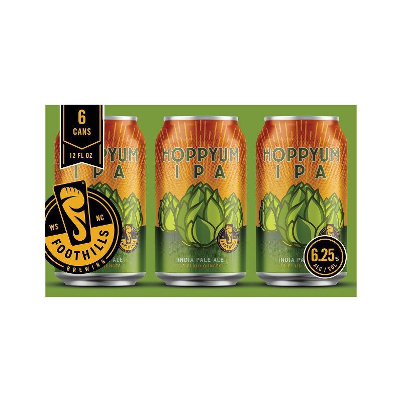 slide 2 of 3, Foothills Brewing Foothills Hoppyum IPA Beer - 6pk/12 fl oz Cans, 6 ct; 12 fl oz