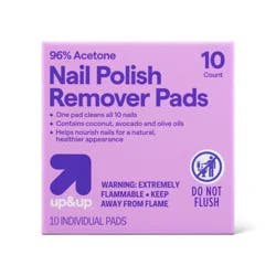Advanced Nail Polish Remover Pads - 10ct - up&up™: Paraben-Free, Sulfate-Free, Contains Plant Extracts