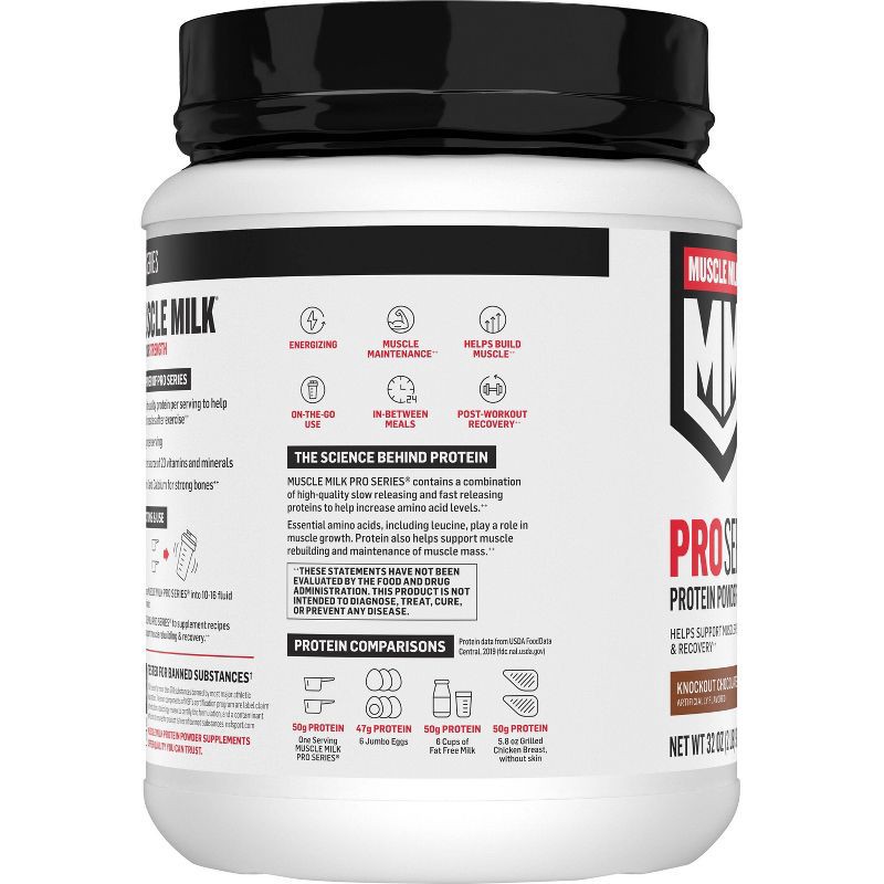 slide 2 of 5, Muscle Milk Pro Series Protein Powder - Knockout Chocolate - 32oz, 32 oz