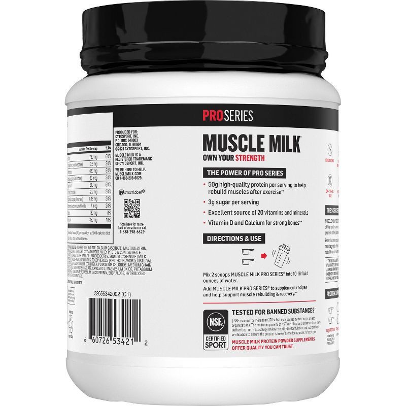 slide 3 of 5, Muscle Milk Pro Series Protein Powder - Knockout Chocolate - 32oz, 32 oz