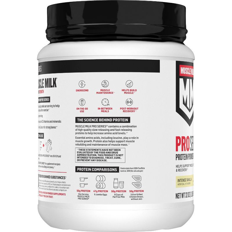 slide 2 of 5, Muscle Milk Pro Series Protein Powder - Vanilla - 32oz, 32 oz