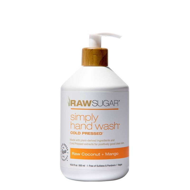 slide 1 of 5, Raw Sugar Simply Hand Wash - Raw Coconut + Mango - 16.9 fl oz, 16.9 fl oz