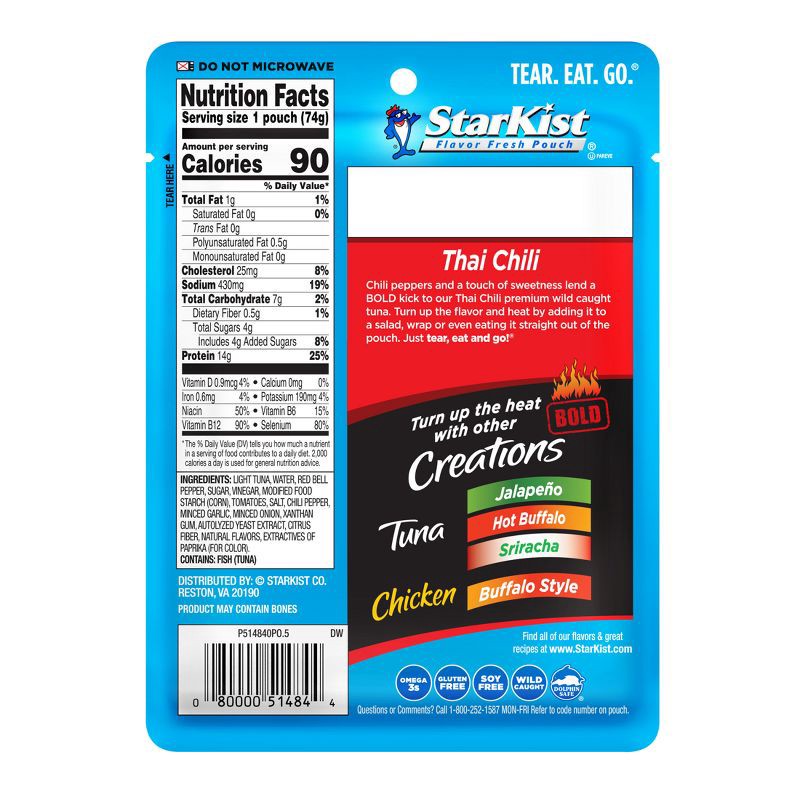 slide 2 of 5, StarKist Tuna Creations Thai Chili Style Tuna - 2.6oz, 2.6 oz