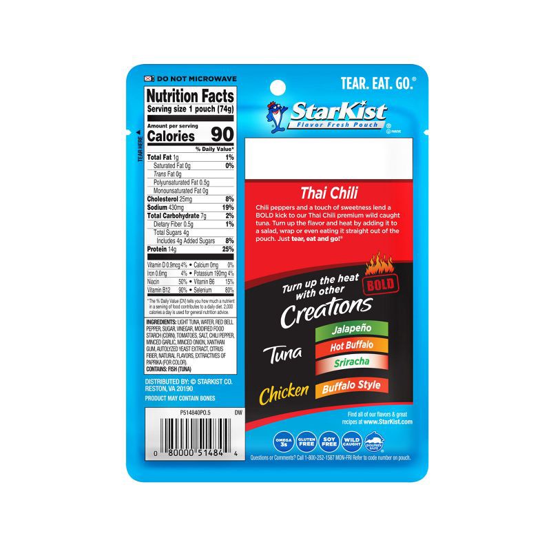 slide 2 of 5, StarKist Tuna Creations Thai Chili Style Tuna - 2.6oz, 2.6 oz