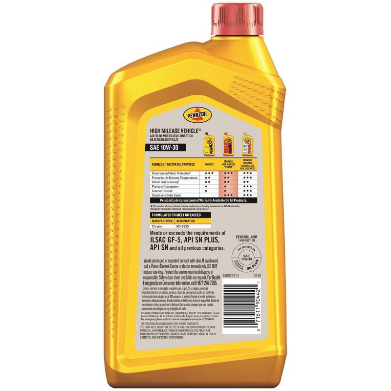 slide 2 of 2, Pennzoil Engine Oil 10W-30, 1 ct