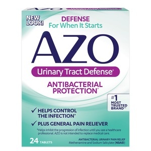 slide 1 of 1, AZO Urinary Tract Defense Antibacterial Plus Urinary Pain Relief Tablets, 24ct, 24 ct