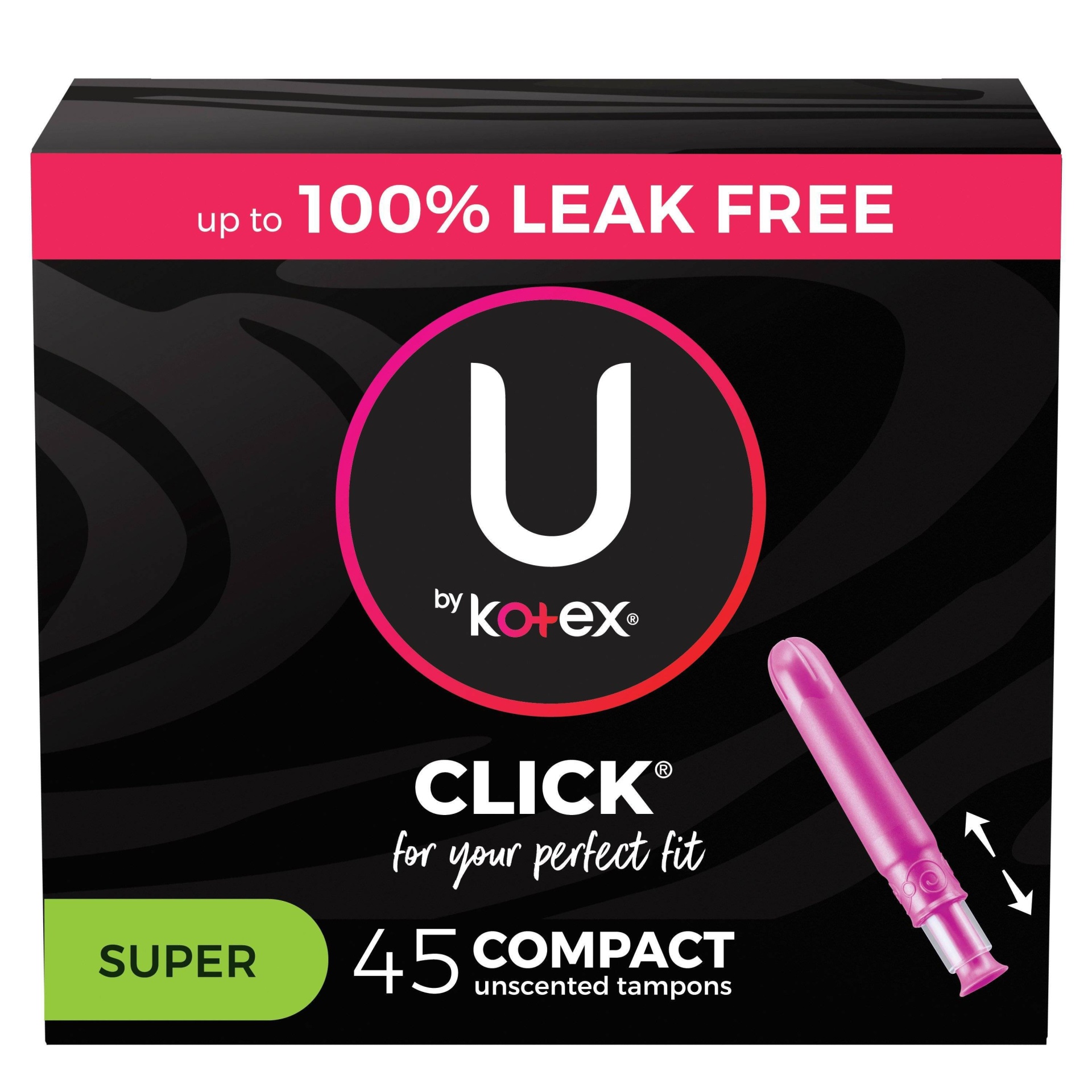 slide 1 of 9, U by Kotex Click Compact Tampons - Super - Unscented - 45ct, 45 ct