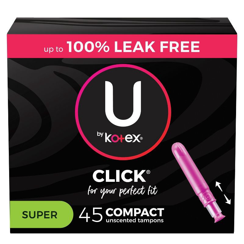 slide 1 of 1, U by Kotex Click Compact Tampons - Super - Unscented - 45ct, 45 ct