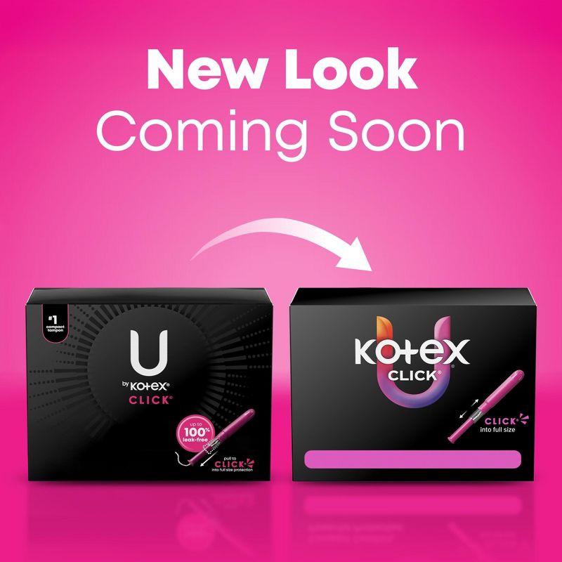 slide 3 of 12, U by Kotex Click Compact Unscented Tampons - Regular - 45ct, 45 ct