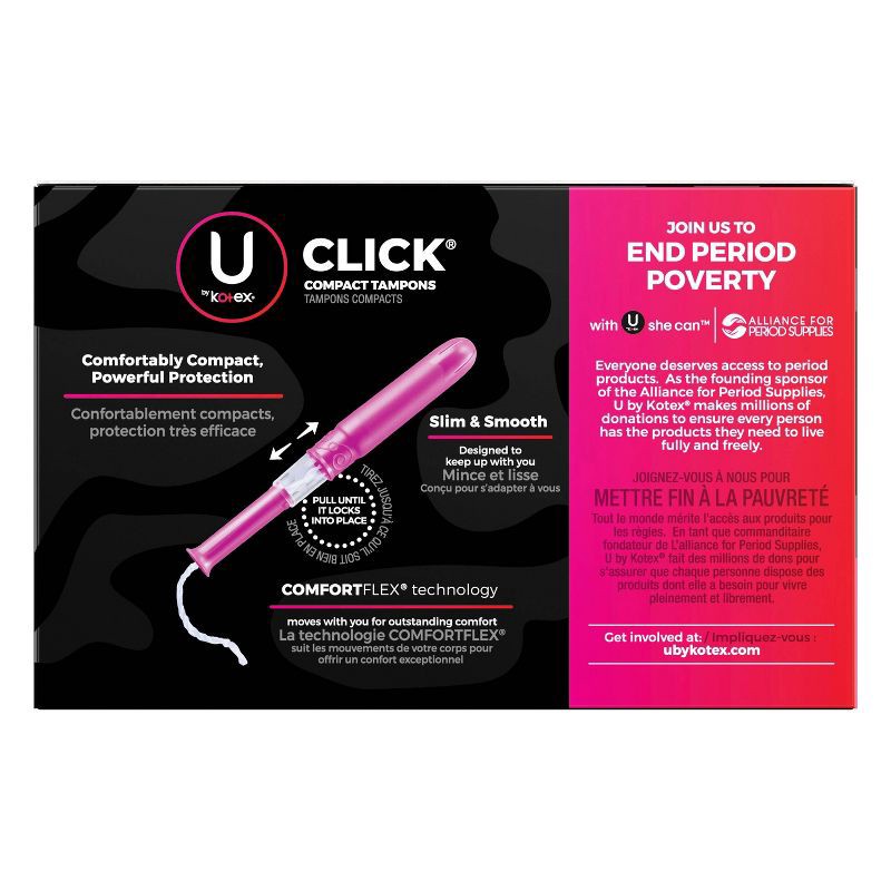 slide 2 of 9, U by Kotex Click Compact Unscented Tampons - Regular - 45ct, 45 ct