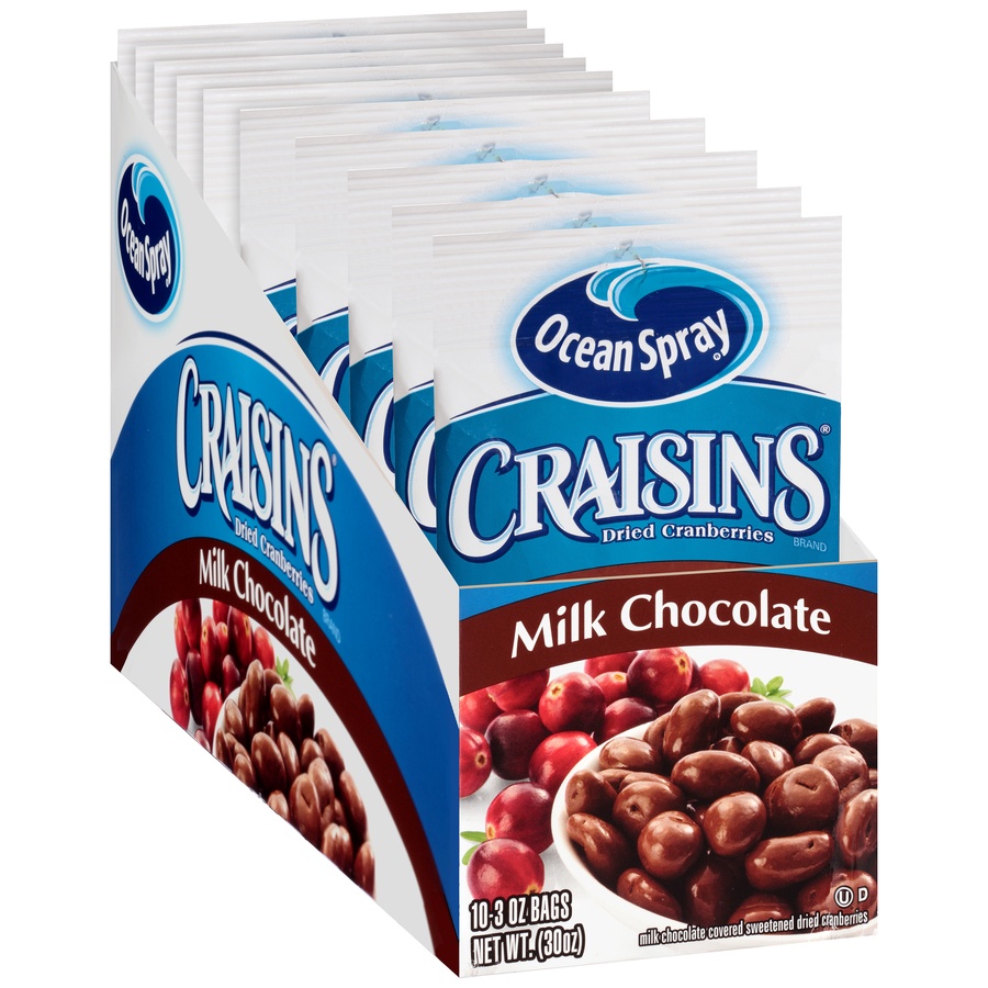slide 2 of 7, Ocean Spray Craisins Milk Chocolate Covered Dried Cranberries, 3 oz