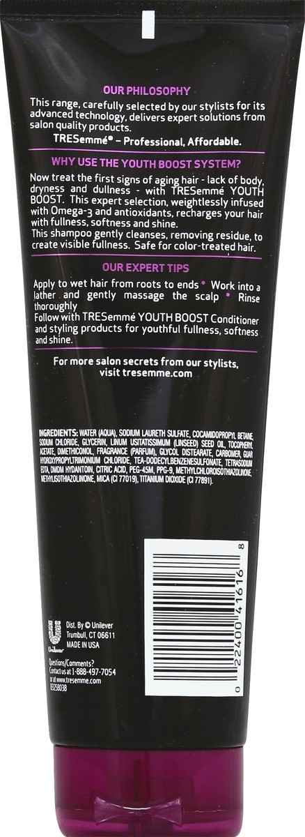 slide 3 of 3, TRESemmé Expert Selection Youth Boost Recharges Youthful Fullness Shampoo, 9 oz