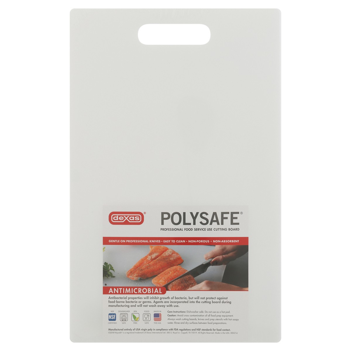 slide 1 of 9, Dexas Polysafe Antimicrobial Cutting Board 1 ea, 1 ct