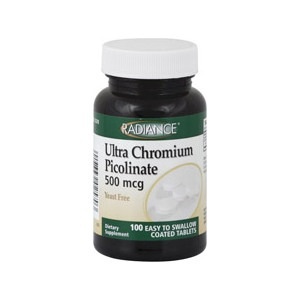 slide 1 of 1, Radiance Ultra Chromium Picolinate Coated Tablets 500 Mcg, 100 ct