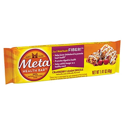 slide 1 of 1, Metamucil Meta Cranberry Lemon Drizzle Health Bar, 1.41 oz