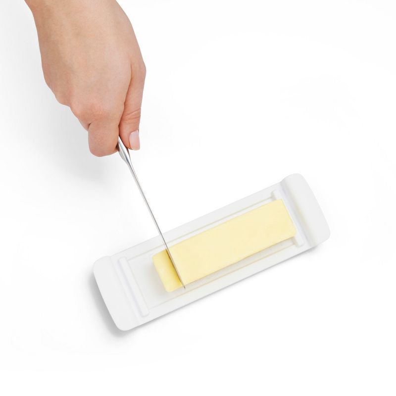 slide 3 of 7, OXO Softworks Butter Dish: White Polypropylene Butter Holder, Dishwasher-Safe, 2-Piece Set, 7.80" Width, 1 ct