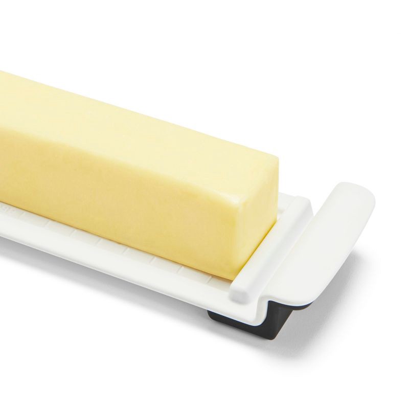 slide 5 of 7, OXO Softworks Butter Dish: White Polypropylene Butter Holder, Dishwasher-Safe, 2-Piece Set, 7.80" Width, 1 ct