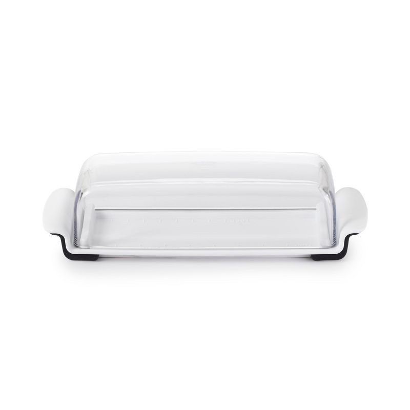 slide 1 of 7, OXO Softworks Butter Dish: White Polypropylene Butter Holder, Dishwasher-Safe, 2-Piece Set, 7.80" Width, 1 ct