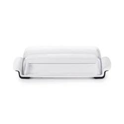 OXO Softworks Butter Dish: White Polypropylene Butter Holder, Dishwasher-Safe, 2-Piece Set, 7.80" Width